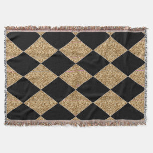 Harlequin-Classic-Black & Gold Throw Blanket