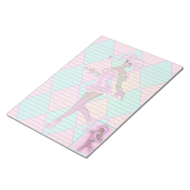 Harlequin Clown Fantasy Pastel Legal Notepad (Angled)