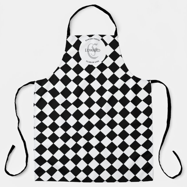 Harlequin & Custom name Apron (Front)