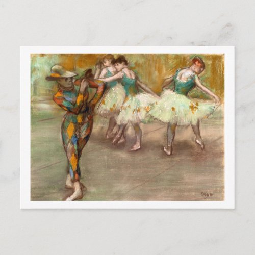 Harlequin Dance Pastel Edgar Degas Postcard