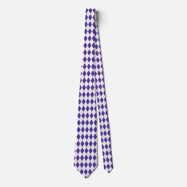 Harlequin Diamond Design Purple Pink Colors Neck Tie (Front)
