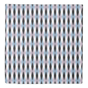 Harlequin Diamond Pattern - Blue and Dusty Lilac Duvet Cover