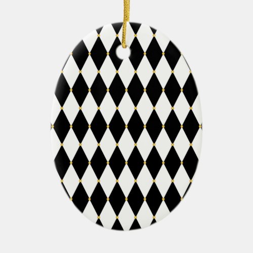 Harlequin Diamond Pattern Ceramic Ornament