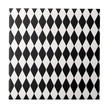 Harlequin Diamond Pattern Ceramic Tile by JenHoneyDesigns at Zazzle