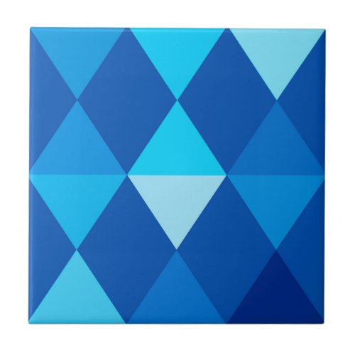 Harlequin  diamond pattern _ Denim Blues Ceramic Tile