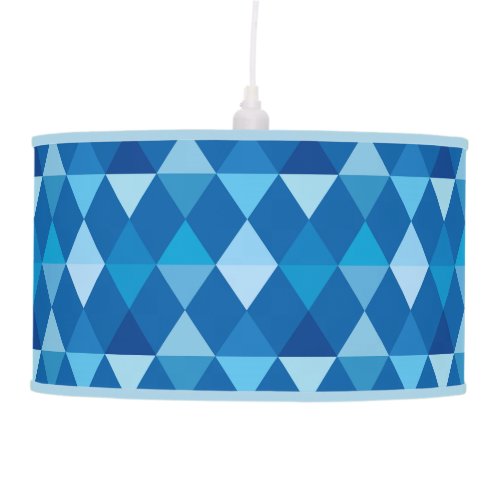 Harlequin  diamond pattern _ Denim Blues Hanging Lamp