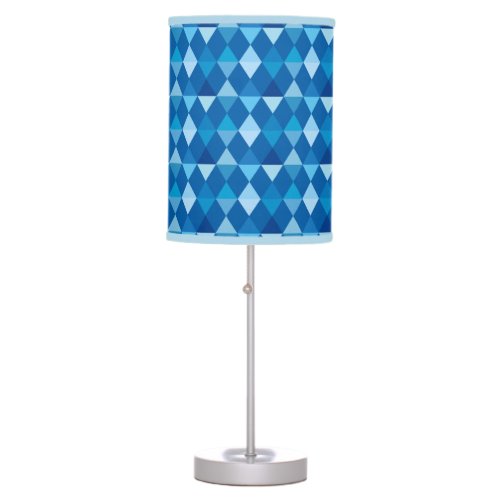 Harlequin  diamond pattern _ Denim Blues Table Lamp