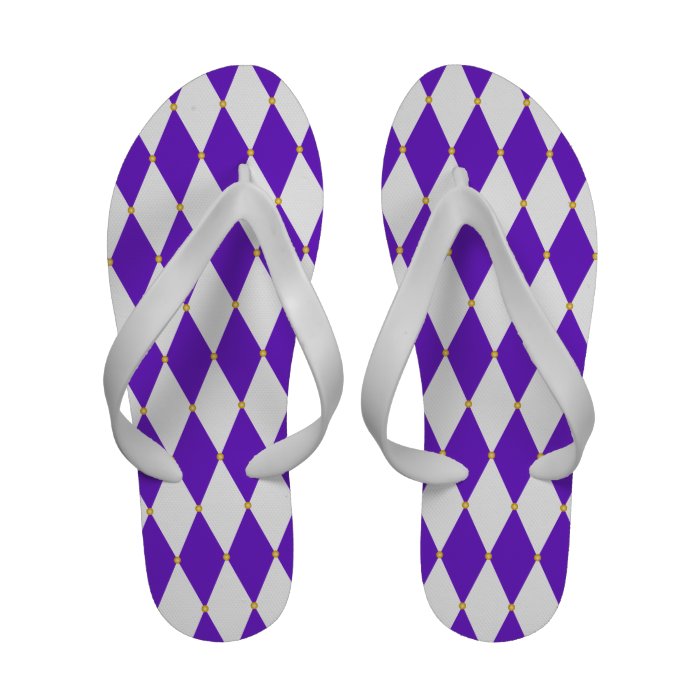 Harlequin Diamond Pattern Flip Flops