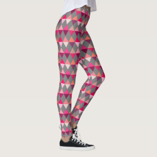 Harlequin / diamond pattern - Gray and Wine Leggings