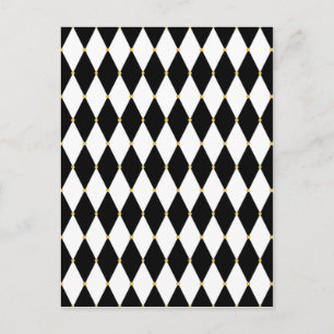 Harlequin Diamond Pattern Postcard