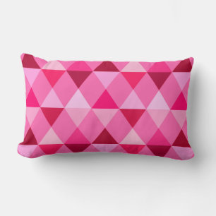 Harlequin / diamond pattern - Rose Pink & Wine Lumbar Pillow