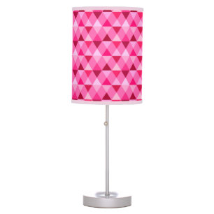 Harlequin / diamond pattern - Rose Pink & Wine Table Lamp
