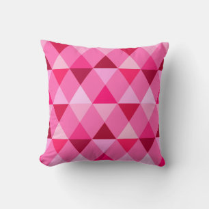 Harlequin / diamond pattern - Rose Pink & Wine Throw Pillow