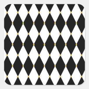 Harlequin Diamond Pattern Square Sticker