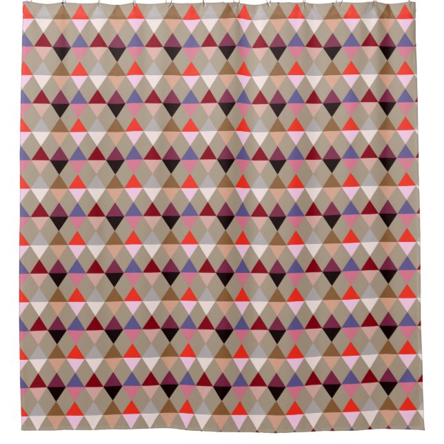 Harlequin / diamond pattern - Taupe multi Shower Curtain (Front)
