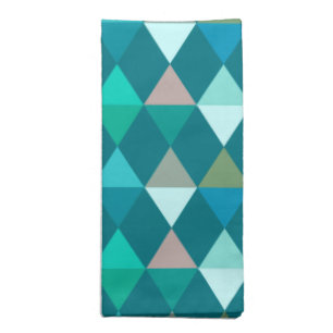 Harlequin / diamond pattern - Teal and Aqua Cloth Napkin