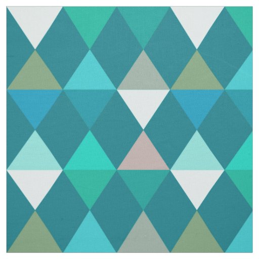 Harlequin / diamond pattern Teal and Aqua Fabric Zazzle