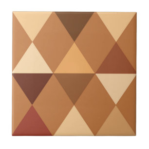 Harlequin / diamond pattern - Terracotta & brown Ceramic Tile