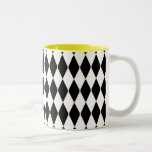 Harlequin Diamond Pattern Two-tone Coffee Mug at Zazzle