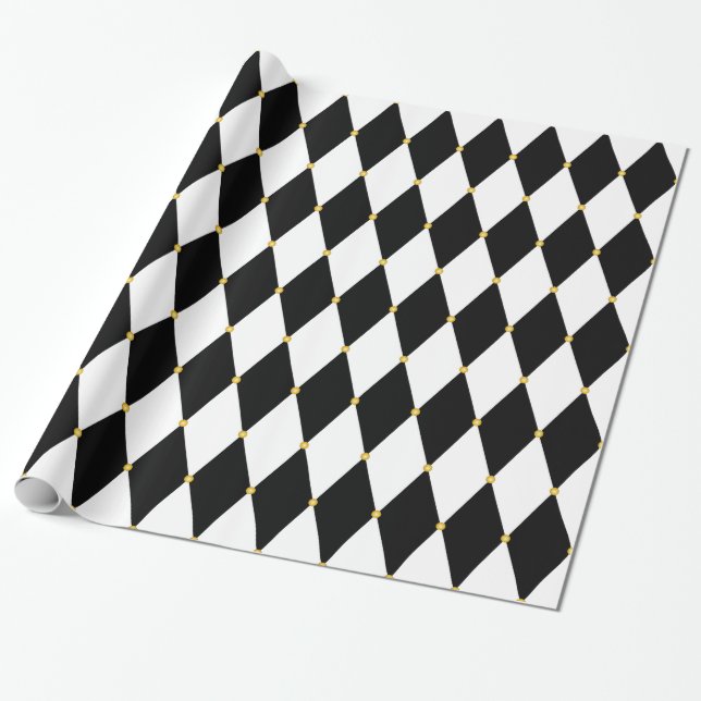 Harlequin Diamond Pattern Wrapping Paper (Unrolled)