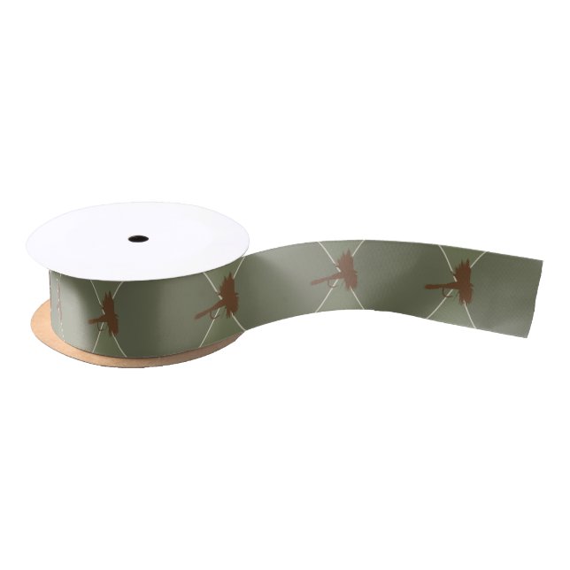 Harlequin Fly Fishing Lures Pattern Satin Ribbon (Spool)