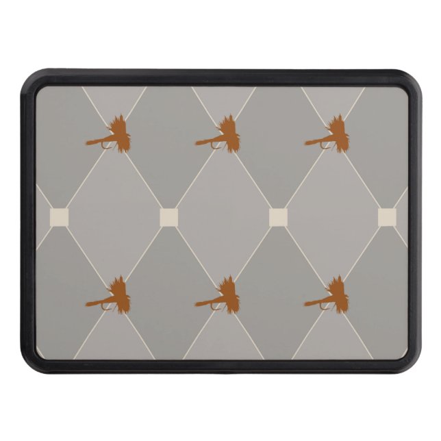 Harlequin Fly Fishing Lures Pattern Tow Hitch Cover (Front)