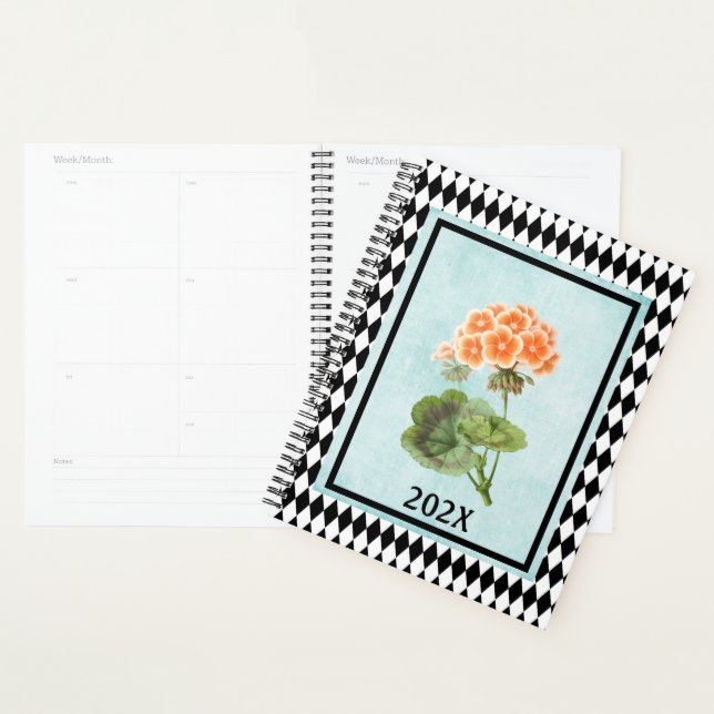 Harlequin Framed Geranium Botanical Garden Planner (Display)