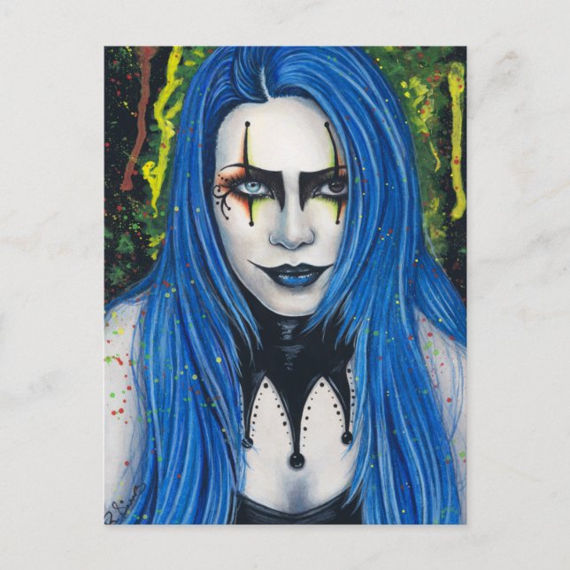 Harlequin Gothic Colorful Postcard (Front)