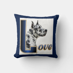 Harlequin Great Dane Art Gifts Throw Pillow