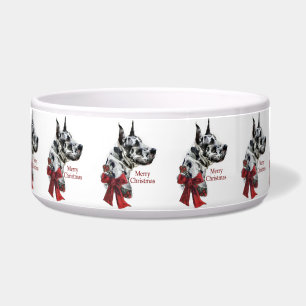 Harlequin Great Dane Christmas Bowl