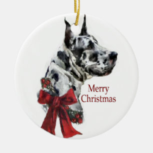 Harlequin Great Dane Christmas Gifts Ornament