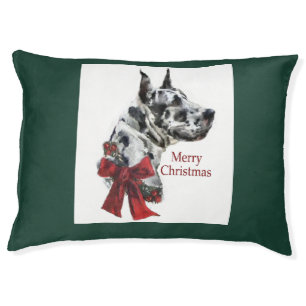 Harlequin Great Dane Christmas Pet Bed