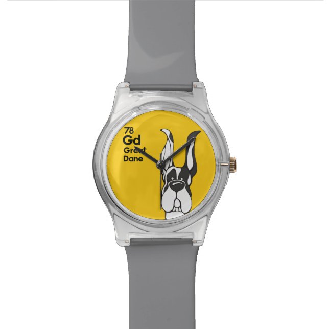 Harlequin Great Dane Cropped Ears - The Dog Table Wristwatch (Close Up)