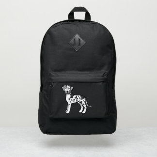 Harlequin Great Dane Cute Cartoon Dog Illustration Port Authority® Backpack