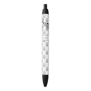 Harlequin Great Dane Cute Cartoon Dog & Name Pen