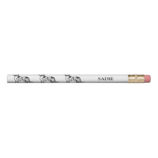 Harlequin Great Dane Cute Cartoon Dog &amp; Name Pencil