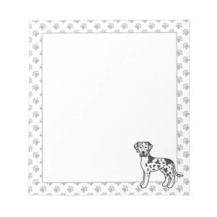 Harlequin Great Dane Cute Cartoon Dog Notepad