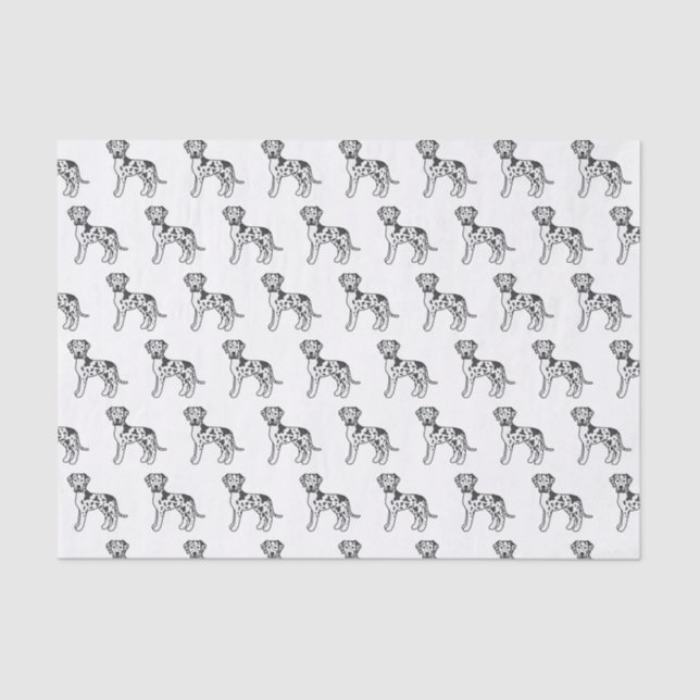 Harlequin Great Dane Cute Cartoon Dog Pattern Tissue Paper (Front)