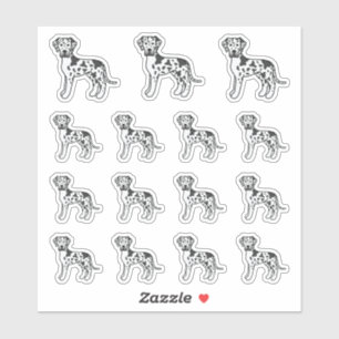 Harlequin Great Dane Cute Cartoon Dogs Sticker