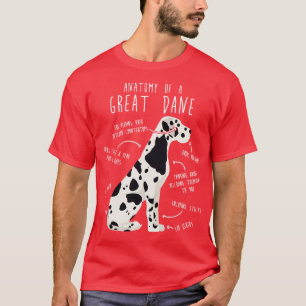Harlequin Great Dane Dog Anatomy T-Shirt