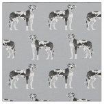 Harlequin Great Dane dog grey Fabric