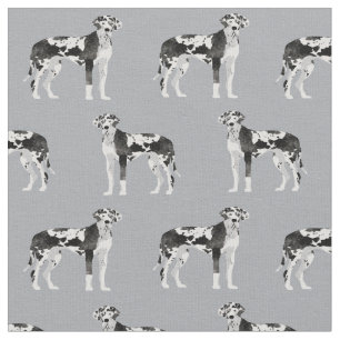 Harlequin Great Dane dog grey Fabric