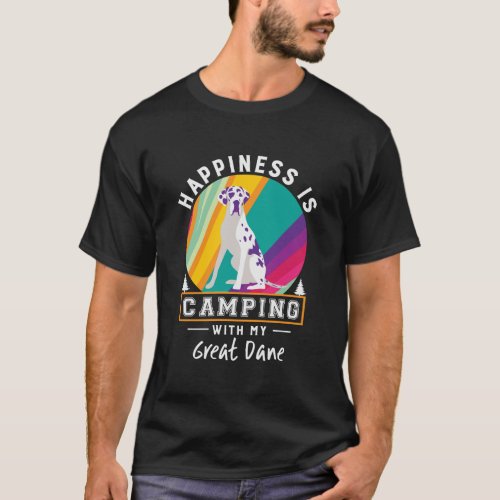 Harlequin Great Dane Gift Camping Outdoors Love Do T_Shirt