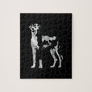 Harlequin Great Dane -pearl and silver Jigsaw Puzzle