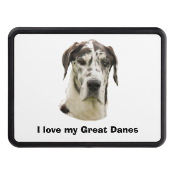 Harlequin Great Dane Pet Portrait Trailer Hitch Cover by dogzstore at Zazzle