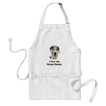 Harlequin Great Dane Photo Portrait Adult Apron by dogzstore at Zazzle