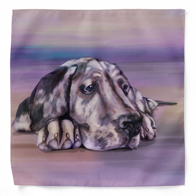 Harlequin Great Dane Puppy Bandana (Front)