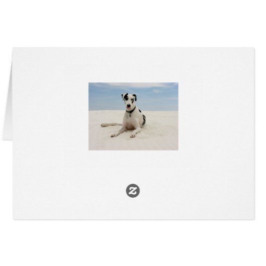 Harlequin Great Dane Puppy Dog Card - Verse (Back Horizontal)