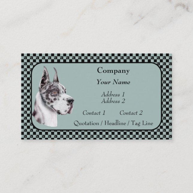 Harlequin Great Dane Show Colors Business Cards (Front)