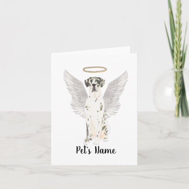 Harlequin Great Dane Sympathy Memorial Card (Front)